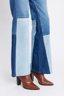 Jean Flare Patchwork - Blue