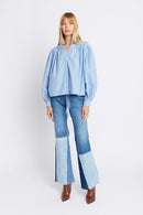 Jean Flare Patchwork - Blue
