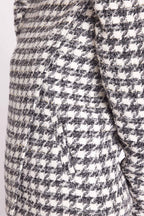 Berenice - Abrigo Liso Mangas Abullonadas - Tweed Gris