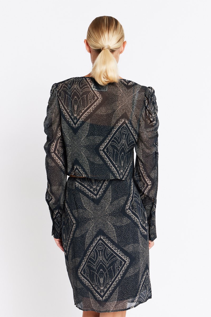 Berenice - Top with Tapered Sleeves - Print Tamaya