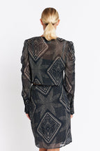 Berenice - Top with Tapered Sleeves - Print Tamaya