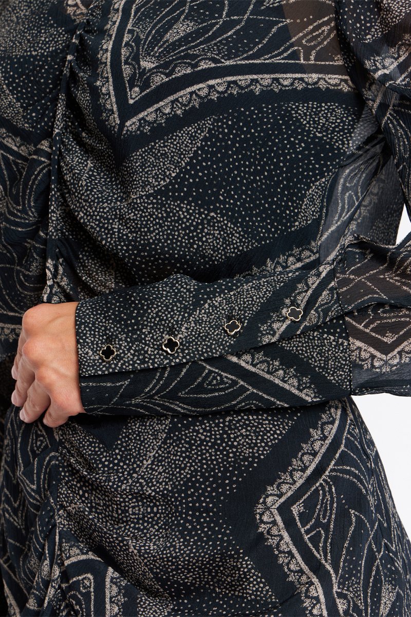 Berenice - Top with Tapered Sleeves - Print Tamaya