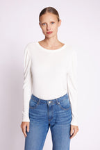 Berenice - Camiseta ML Cuello Redondo Espalda Descubierta - Off White