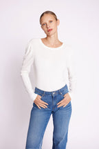Berenice - Camiseta ML Cuello Redondo Espalda Descubierta - Off White