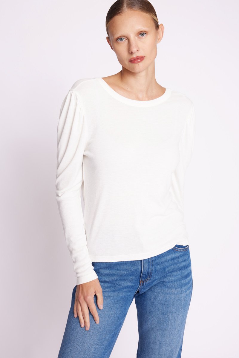 Berenice - Camiseta ML Cuello Redondo Espalda Descubierta - Off White