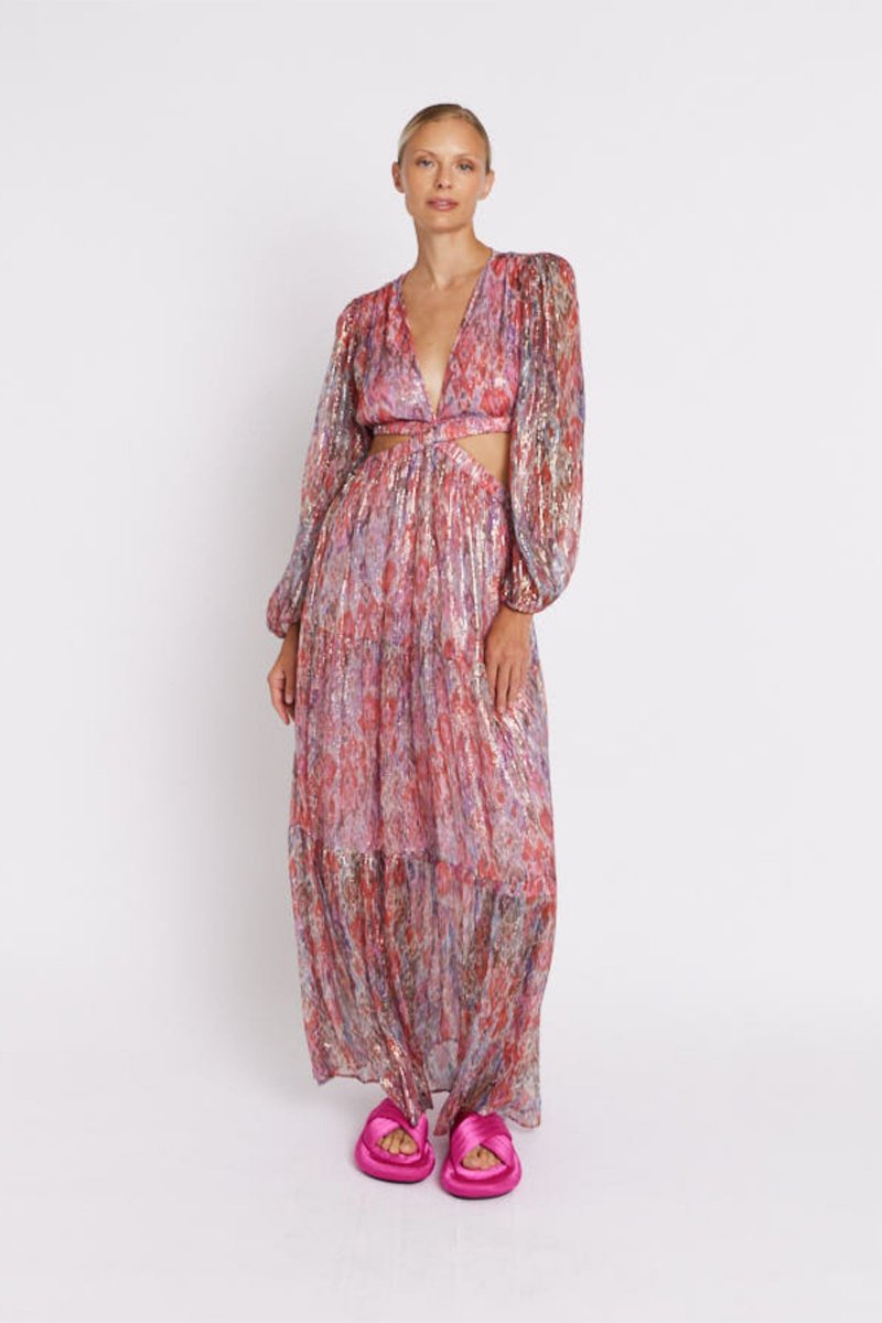 Imp And Lurex Long Dress - Multicolurexprint