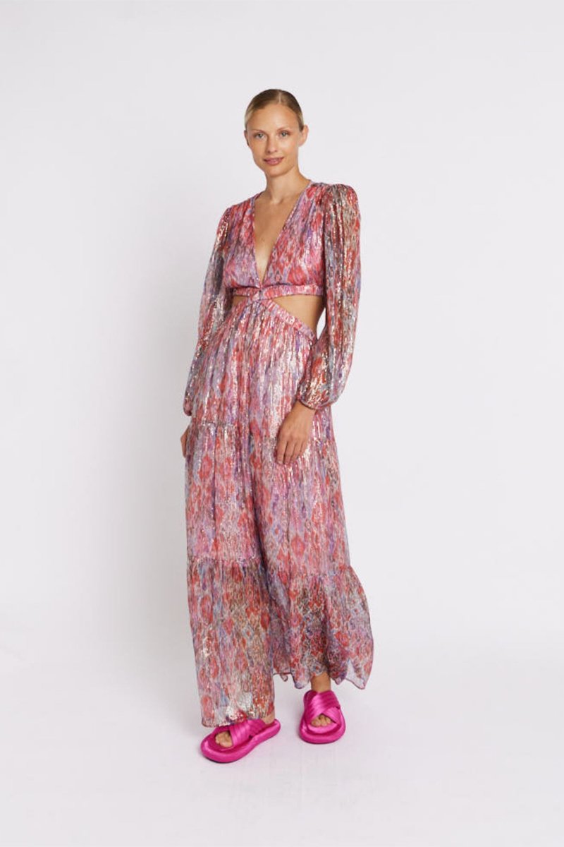 Imp And Lurex Long Dress - Multicolurexprint