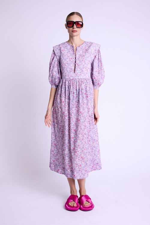 Vestido Largo Acolchado Dvt - Pinklibertyprint