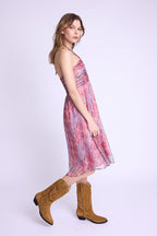 Berenice - Long Collarless Dress - Multicolurexprint