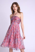 Berenice - Long Collarless Dress - Multicolurexprint