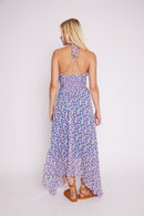 Long Dress With Drawstring At The Neck - Microflowersprint