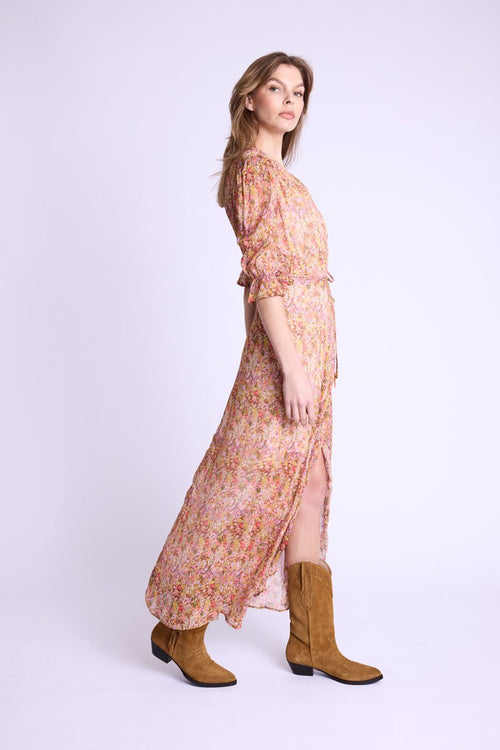 Vestido largo cruzado Diablillo - Bloomflowerprint