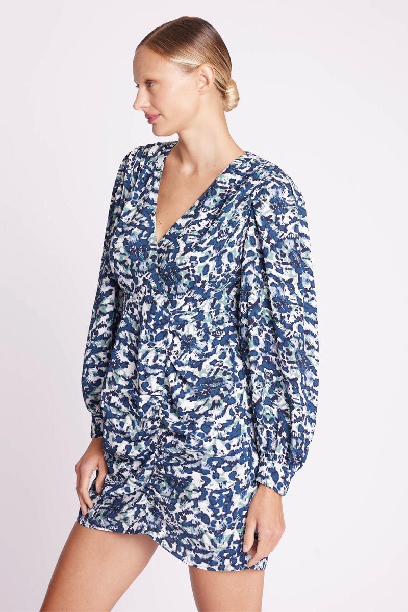 Berenice - Short Dress Shoulder Pleats - Dye