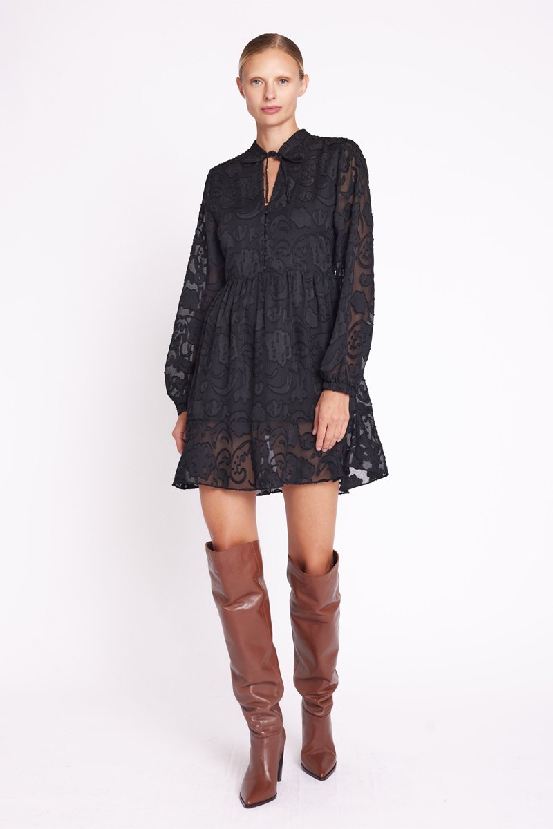 Berenice - Vestido Mangas Largas - Black