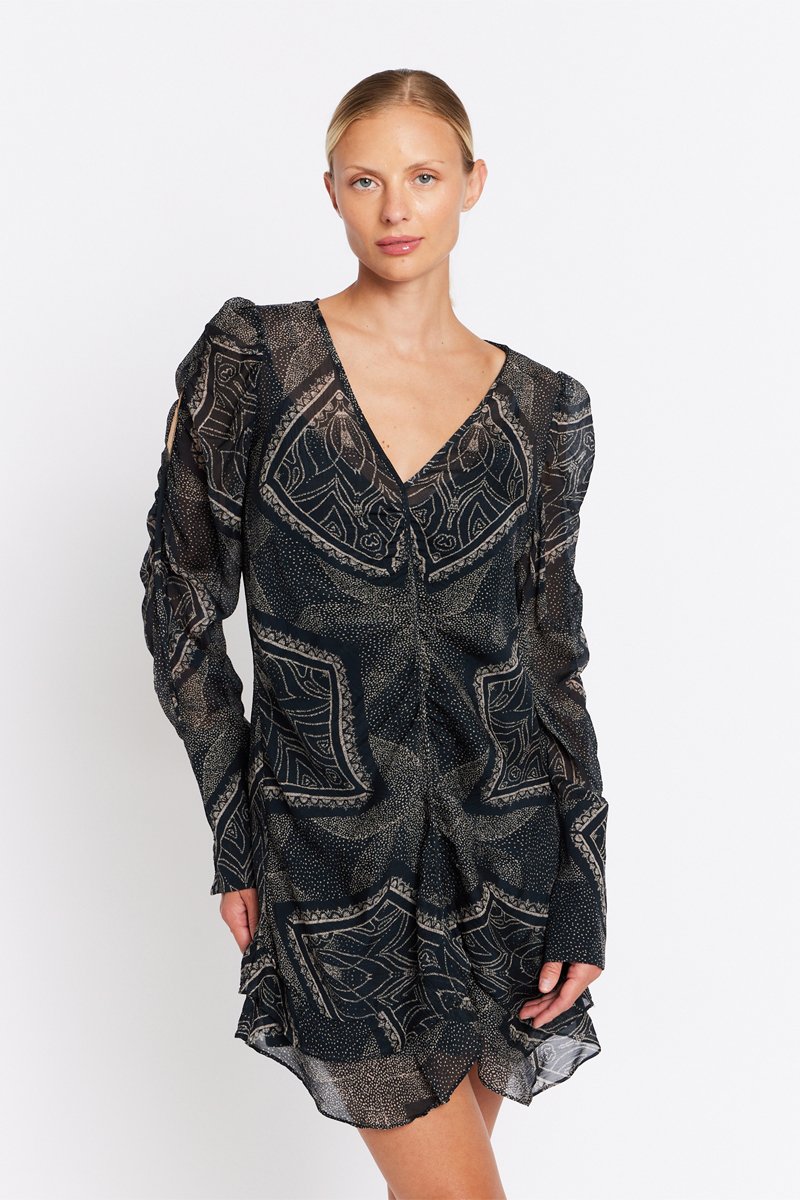 Gathered Dress - Print Tamaya