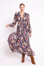Berenice - Vestido Largo Pluma Lurex - Print Louna