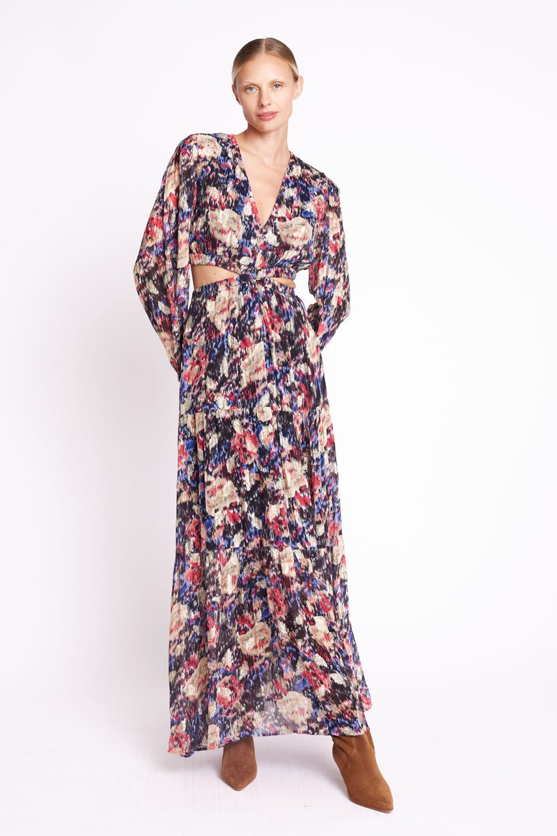Berenice - Vestido Largo Pluma Lurex - Print Louna