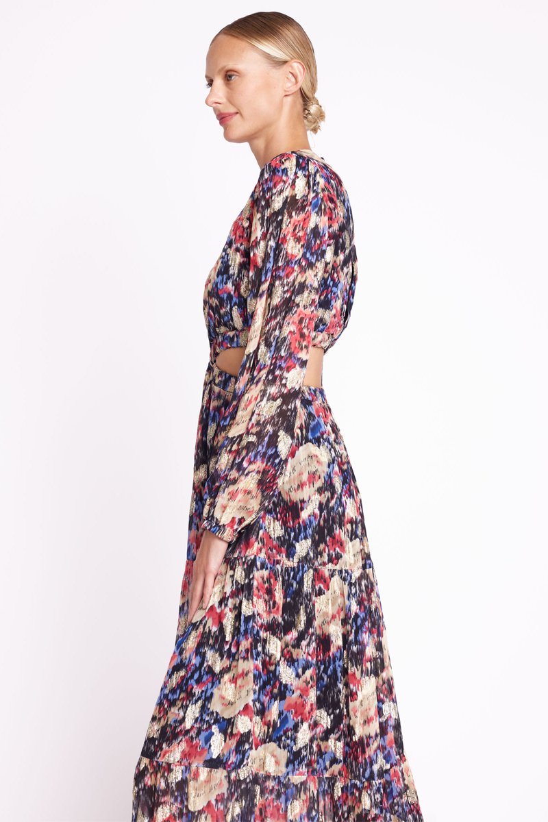 Berenice - Vestido Largo Pluma Lurex - Print Louna