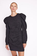 Vestido de manga larga - Chevron Negro