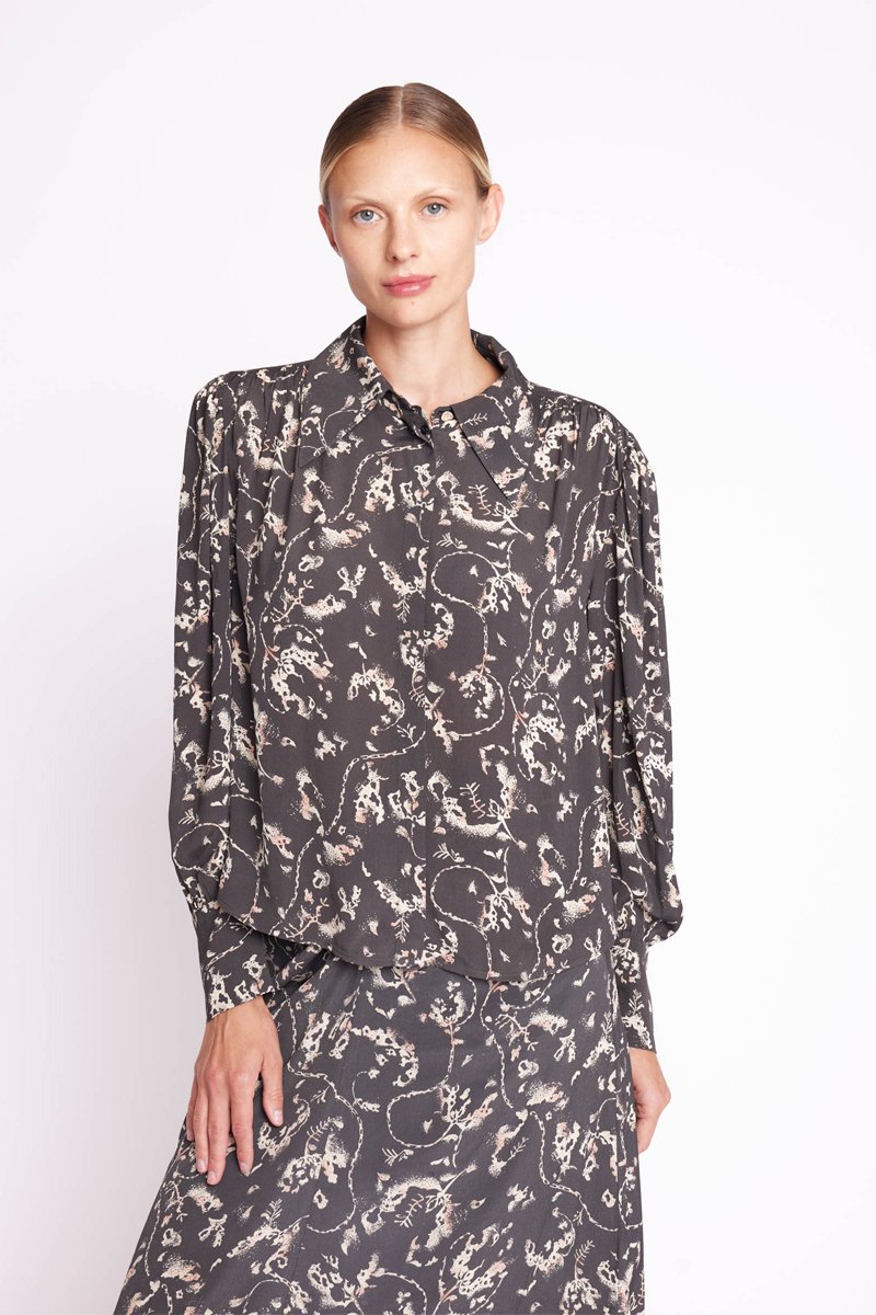 Berenice - Camisa Cuello Grande Estampado - Valerianne Print