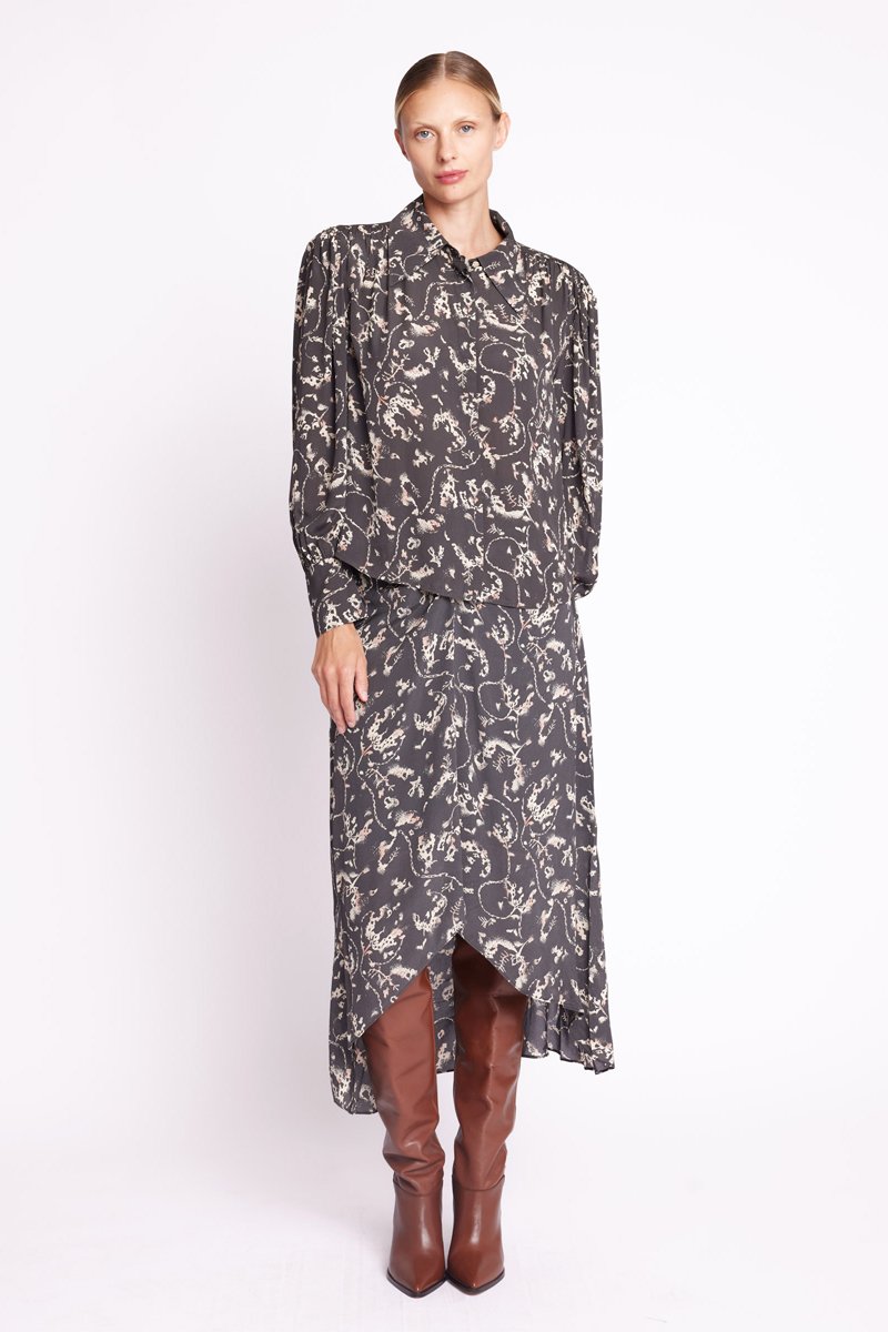 Berenice - Camisa Cuello Grande Estampado - Valerianne Print