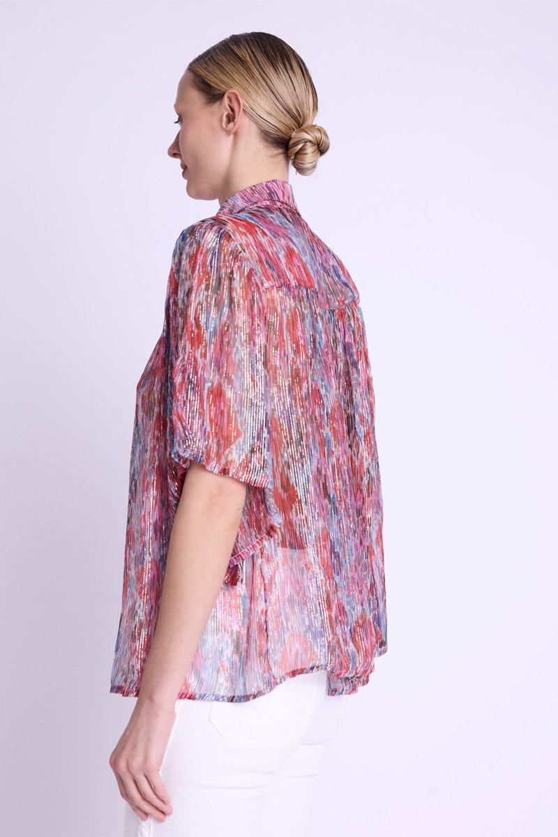 Camisa oversize de manga corta - Multicolor