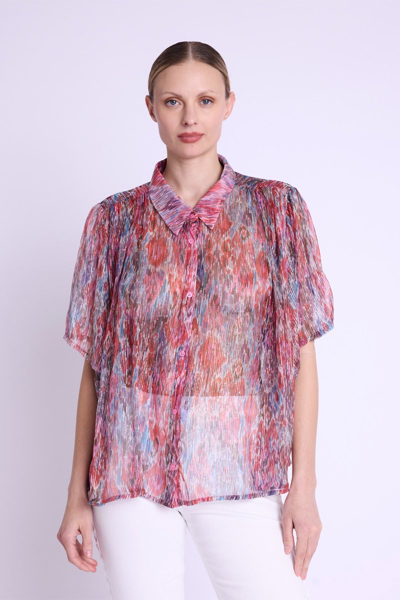 Camisa oversize de manga corta - Multicolor