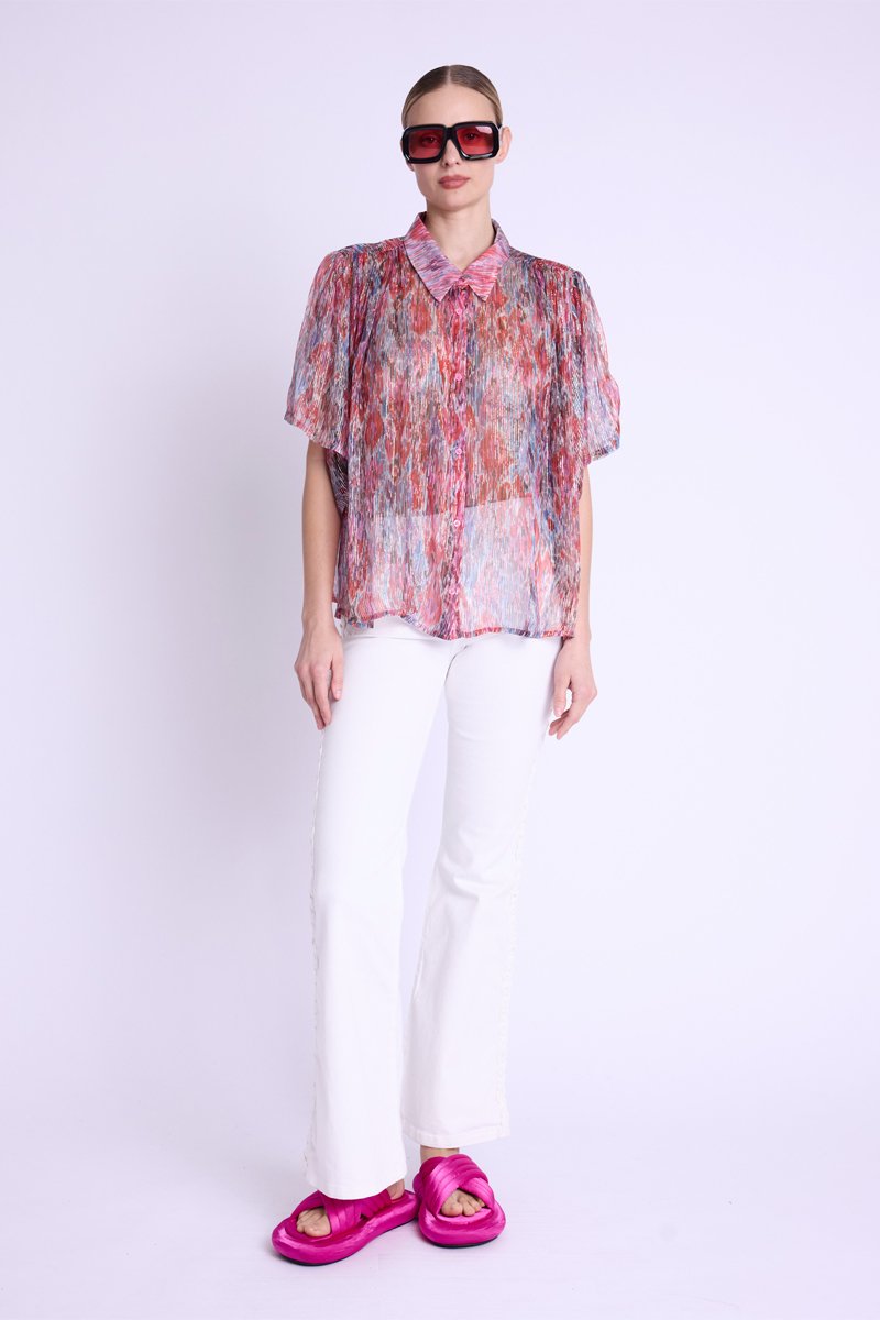 Camisa oversize de manga corta - Multicolor
