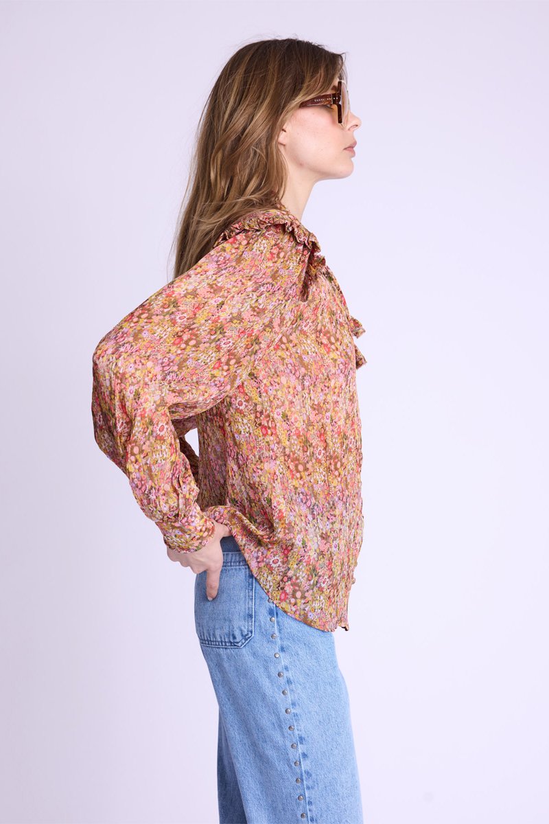 Camisa con volantes en los hombros - Bloomflowerprint