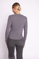 Camiseta Cuello Redondo Ml Links - Gris Jaspeado