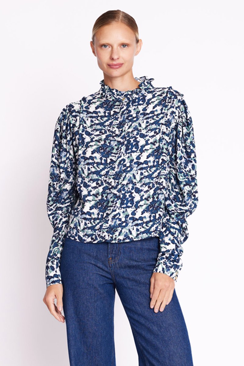 Berenice - Blusa Estampada Mangas Globo - Dye