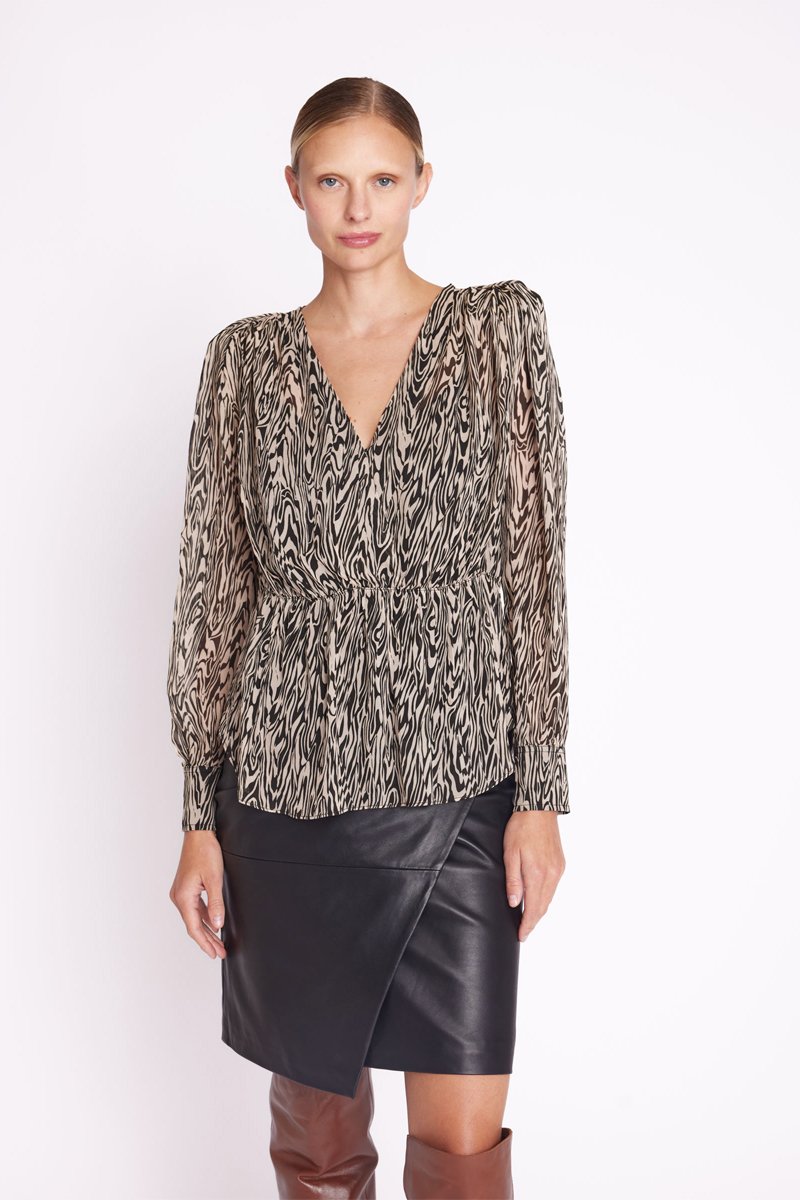 Berenice - Top Cruzado Delante - Print Fauve