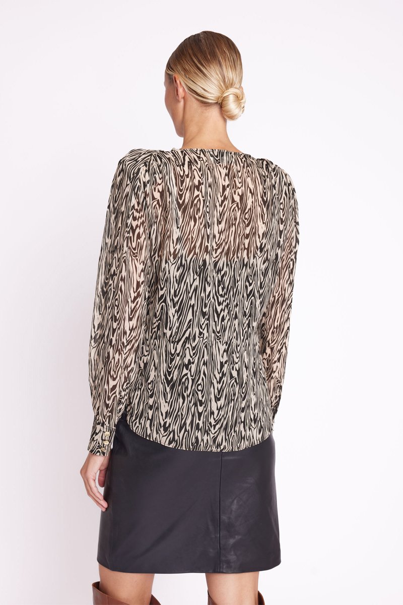 Top Croise Devant - Print Fauve