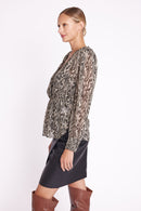 Top Croise Devant - Print Fauve