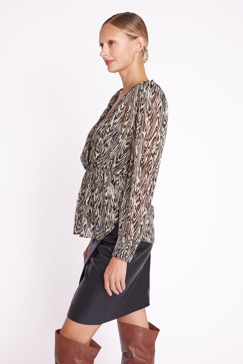 Berenice - Top Cruzado Delante - Print Fauve