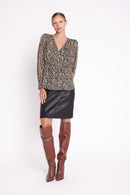 Top Croise Devant - Print Fauve