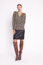 Berenice - Top Cruzado Delante - Print Fauve
