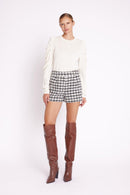 Short Court En Tweed - Tweed Gris
