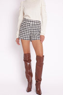 Short Court En Tweed - Tweed Gris