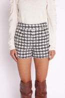Short Court En Tweed - Tweed Gris
