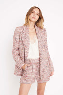 Short Taille Haute En Tweed - Red