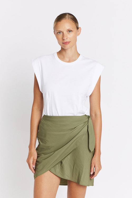 Jupe Fluide Avec Nœud - Khaki