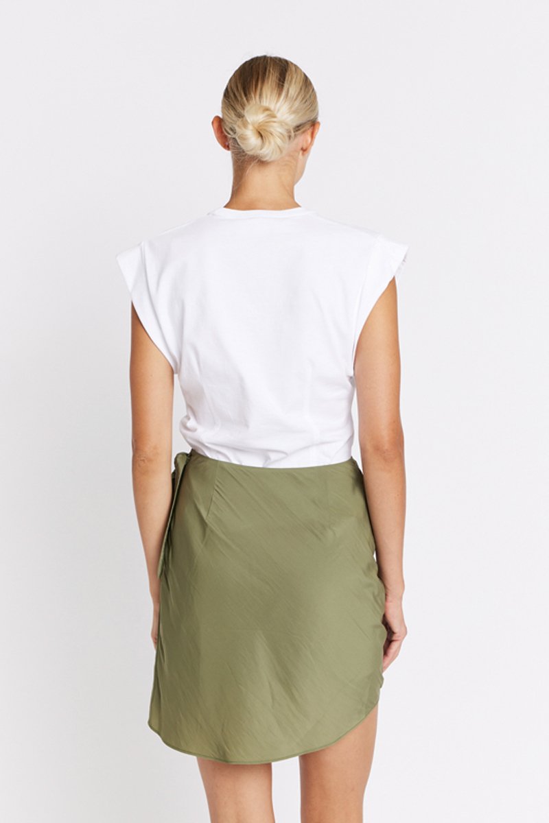 Jupe Fluide Avec Nœud - Khaki