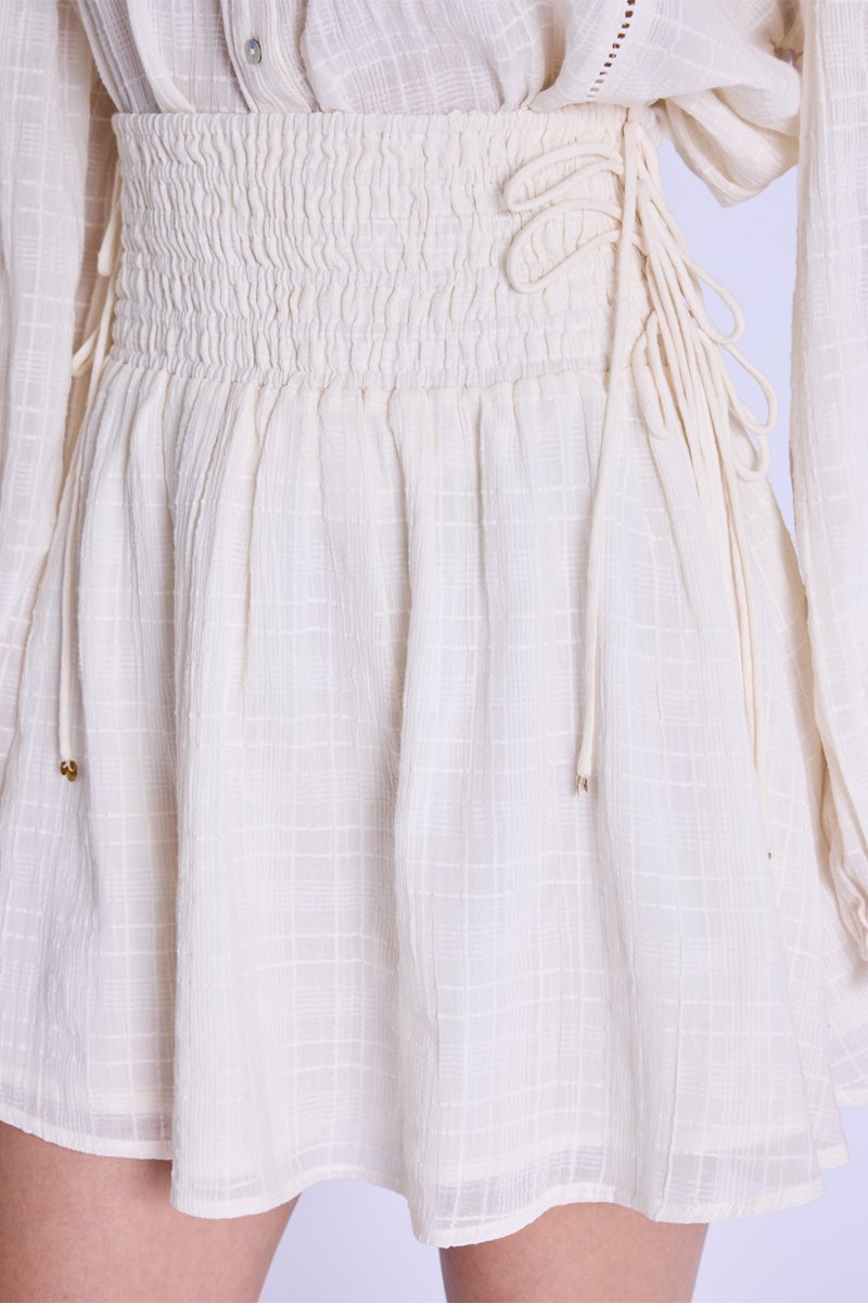 Berenice - Falda Corta Fruncida - Offwhite