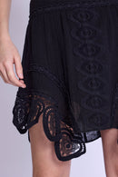 Skirt With Macrame Heart Bottom - Black
