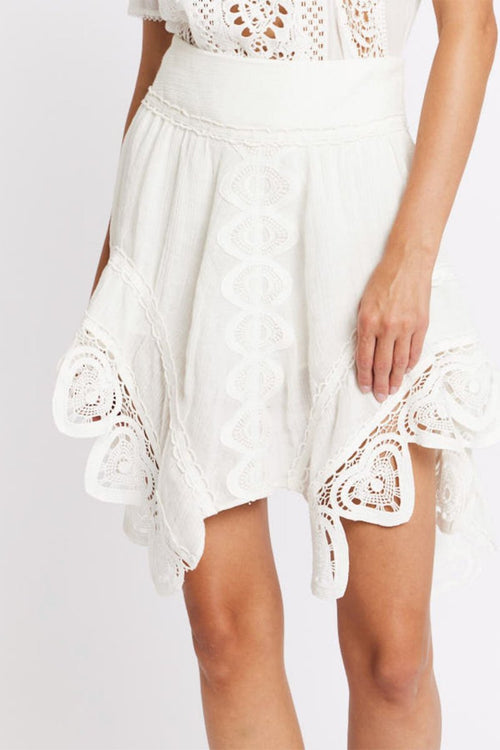 Jupe Avec Bas Macrame Cœur - Offwhite