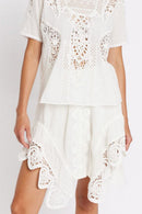 Jupe Avec Bas Macrame Cœur - Offwhite