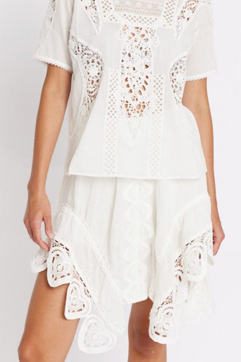 Jupe Avec Bas Macrame Cœur - Offwhite