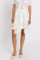 Jupe Avec Bas Macrame Cœur - Offwhite