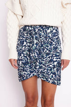 Berenice - Falda Fruncida Lateral Estampada - Dye